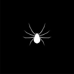 Spider silhouette icon isolated on black background 