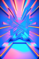 abstract neon background with diagonal lines glowing with bright blue light , HDR - generative ai