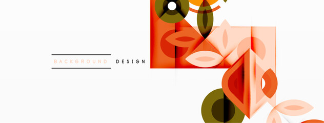 Naklejka premium Colorful triangles and circles abstract background. Design for wallpaper, banner, background, landing page, wall art, invitation, prints, posters