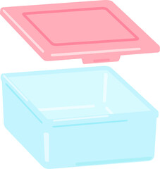 ガラス製の四角い食品保存容器