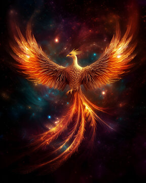 ＡＹＭ✨タイチン！激レア✨鳳凰‼️極上天眼フェニックス✨ Image of Phoenix - image of Phoenix No1-3 - - Stock Illustration