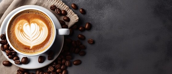 cup of coffee with foam, Generative Ai	
