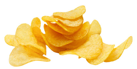 Naklejka premium Delicious potato chips cut out