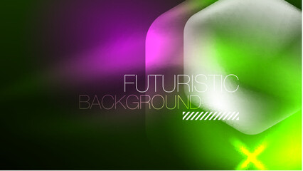 Technology Digital Neon Abstract Background, Abstract Hexagons, Digital Cyberspace, Modern Hi-tech, Science, Futuristic Techno Design Template
