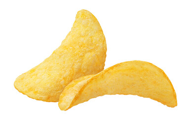 Two delicious potato chips cut out