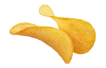 Naklejka na ściany i meble Two delicious potato chips cut out