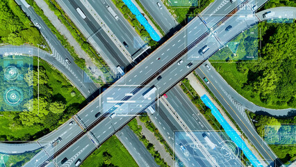 Transportation and technology concept. ITS (Intelligent Transport Systems). Mobility as a service.