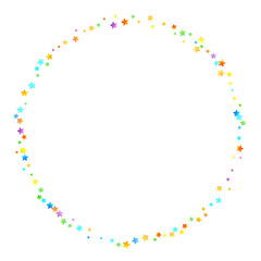 Rainbow Festive Confetti. Carnival Star Falling.