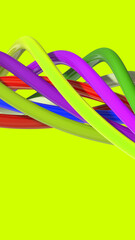 Fototapeta premium Abstract image. Elements of different colors form a spiral. Multicolored spiral. Vertical image. 3D image. 3D rendering.