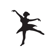 Silhouette dance icon logo vector