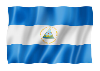 Nicaragua flag isolated on white
