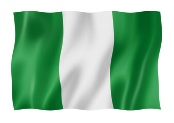 Obraz premium Nigerian flag isolated on white