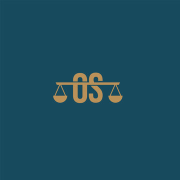 Initial OS scale law firm logo, Justice logo, attorney logo, lawyer SO vector icon