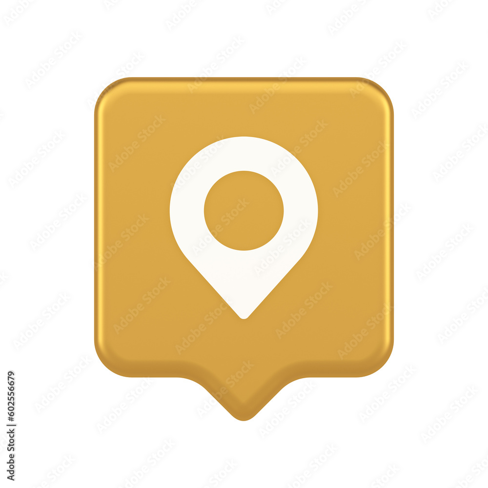 Poster gps map pin location service button application direction distance pointer 3d realistic speech bubbl