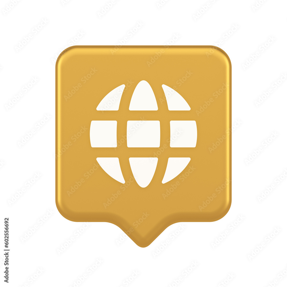 Poster internet connection global web communication button planet globalization technology 3d speech bubble