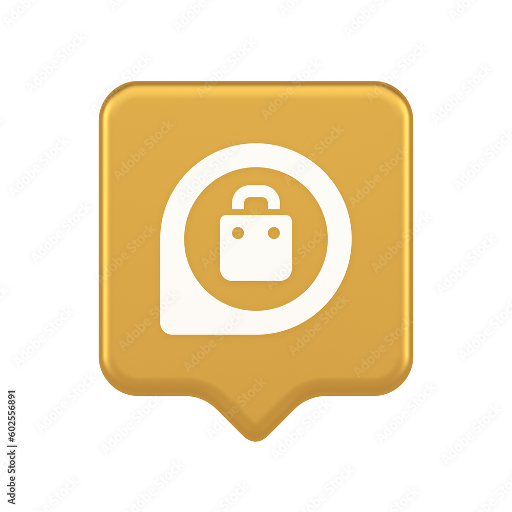 Poster shopping bag map pin pointer address navigation button store market location 3d speech bubble icon