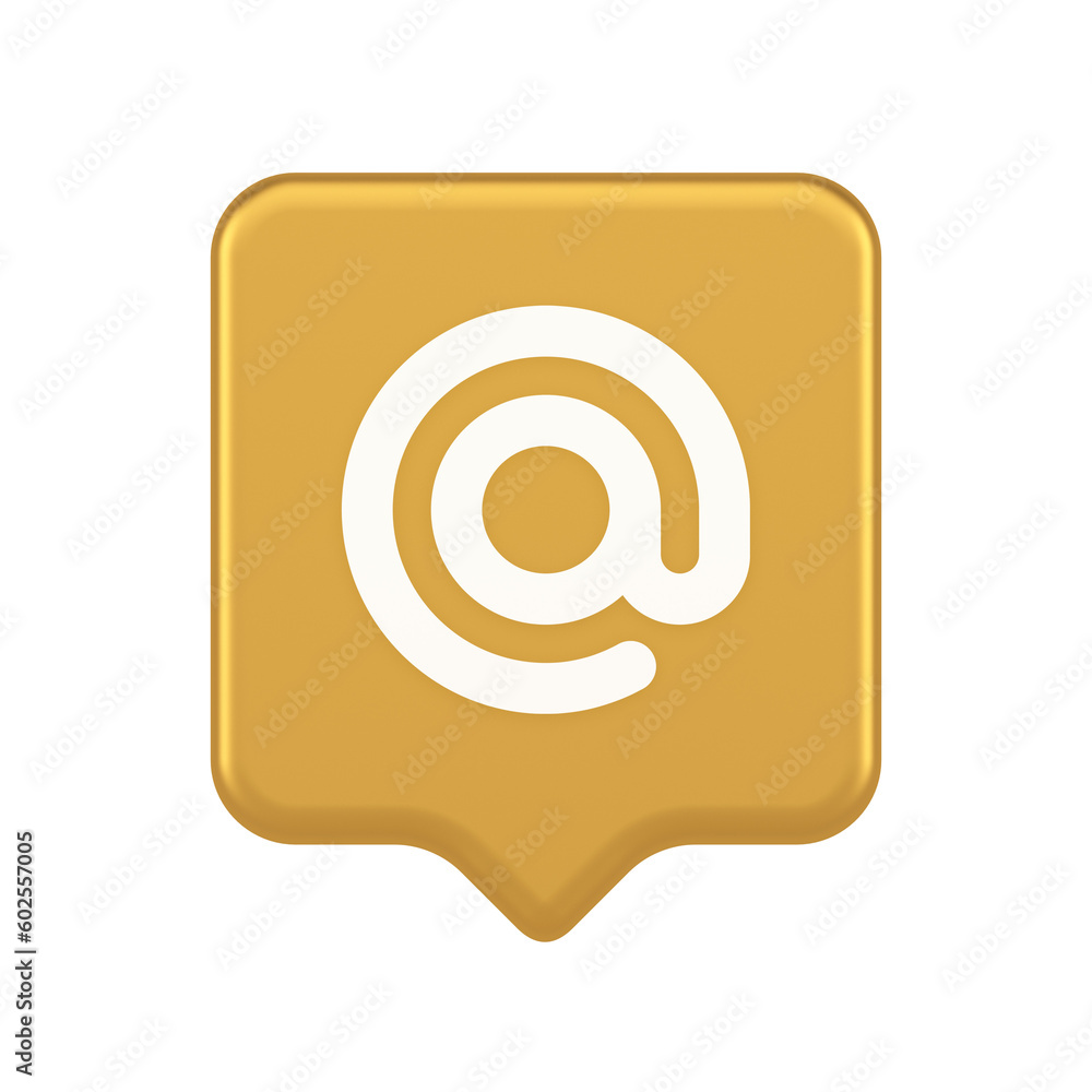 Aufkleber email address digital symbol button internet chatting cyberspace communication 3d speech bubble icon
