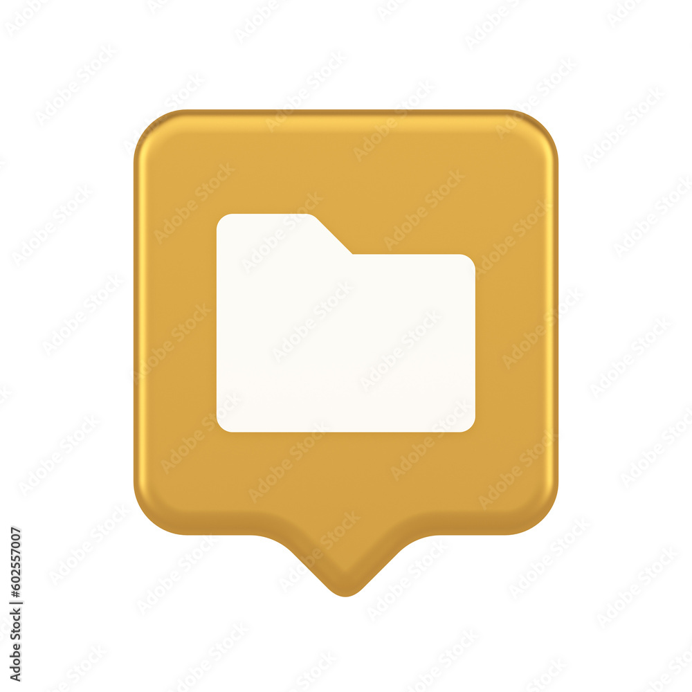 Poster file folder archive directory button cyberspace digital document storage organizing 3d speech bubble