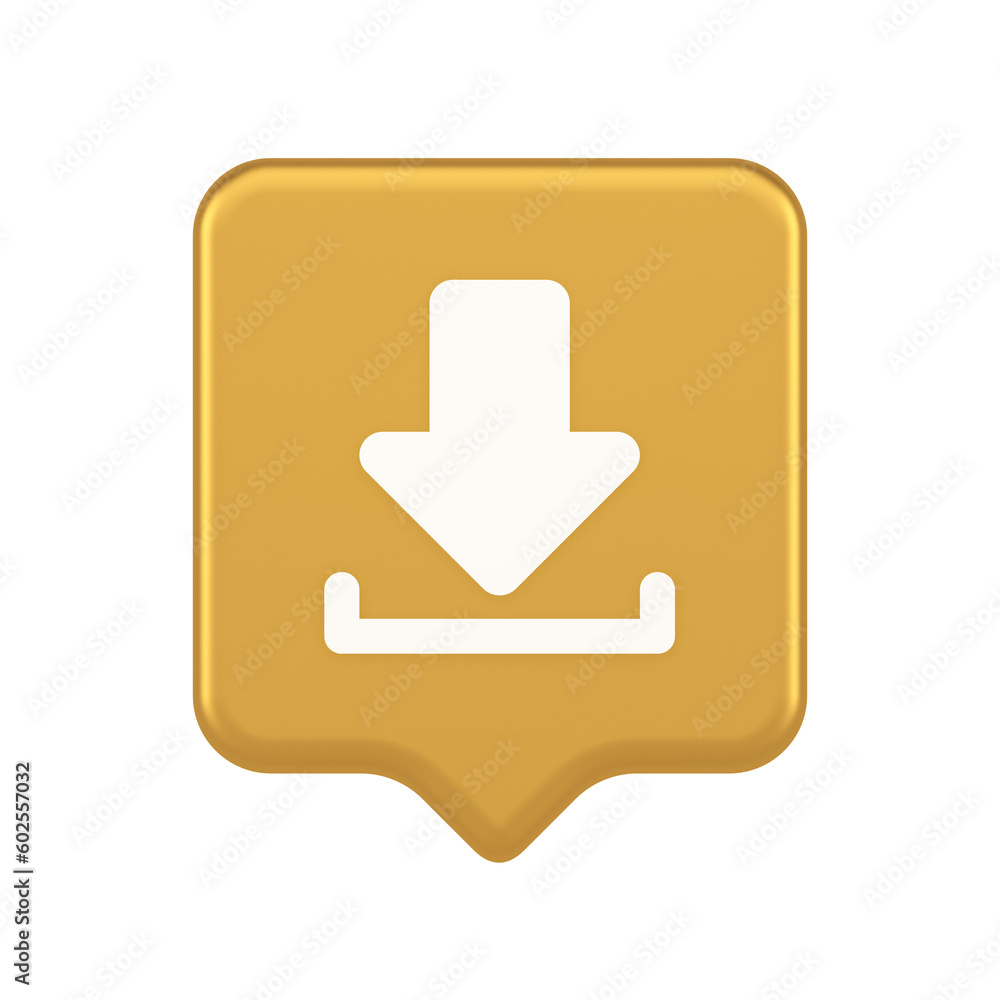 Poster download down arrow cyberspace information storage button internet file browsing 3d speech bubble ic