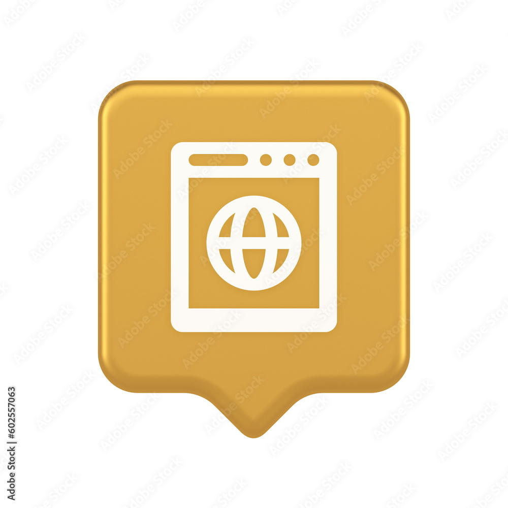 Poster internet browser global wireless connection button cyberspace virtual networking 3d speech bubble ic