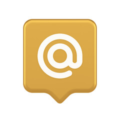 Email address digital symbol button internet chatting cyberspace communication 3d speech bubble icon