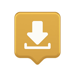 Download down arrow cyberspace information storage button internet file browsing 3d speech bubble icon