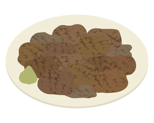 地鶏の炭火焼のイラスト