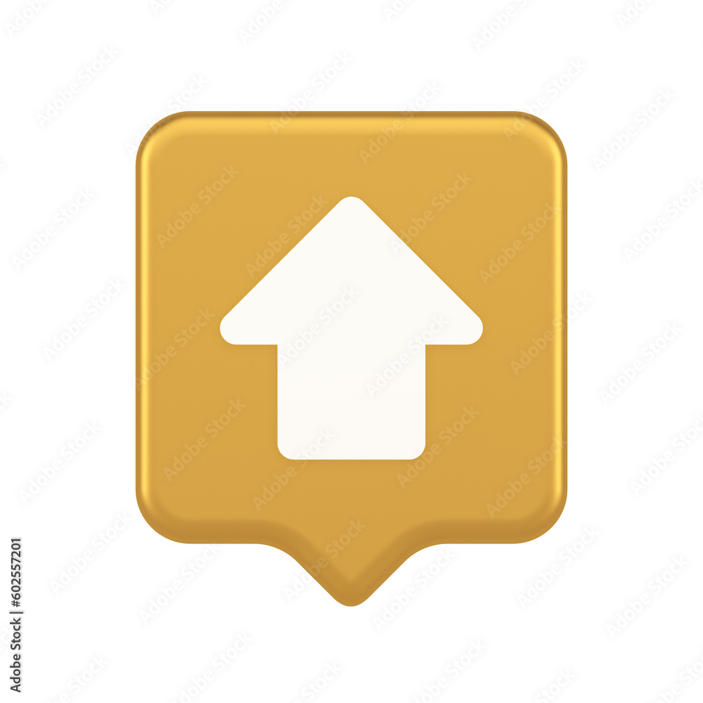 Aufkleber arrow up button directional pointer cyberspace cursor 3d realistic speech bubble icon