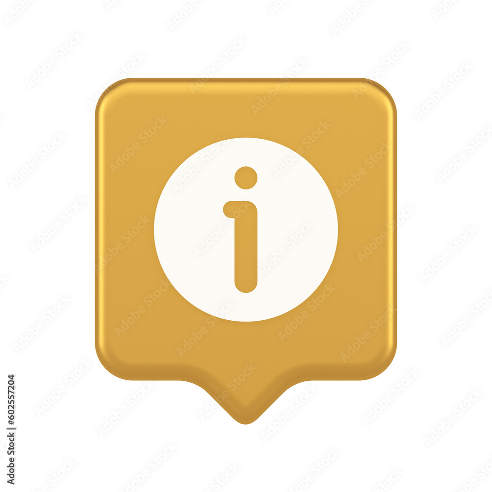 Poster info button information character faq question answer help support web app 3d realistic speech bubbl