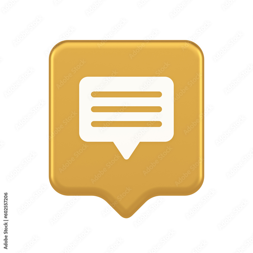 Poster chat box speech bubble button social networks texting internet communication 3d speech bubble icon