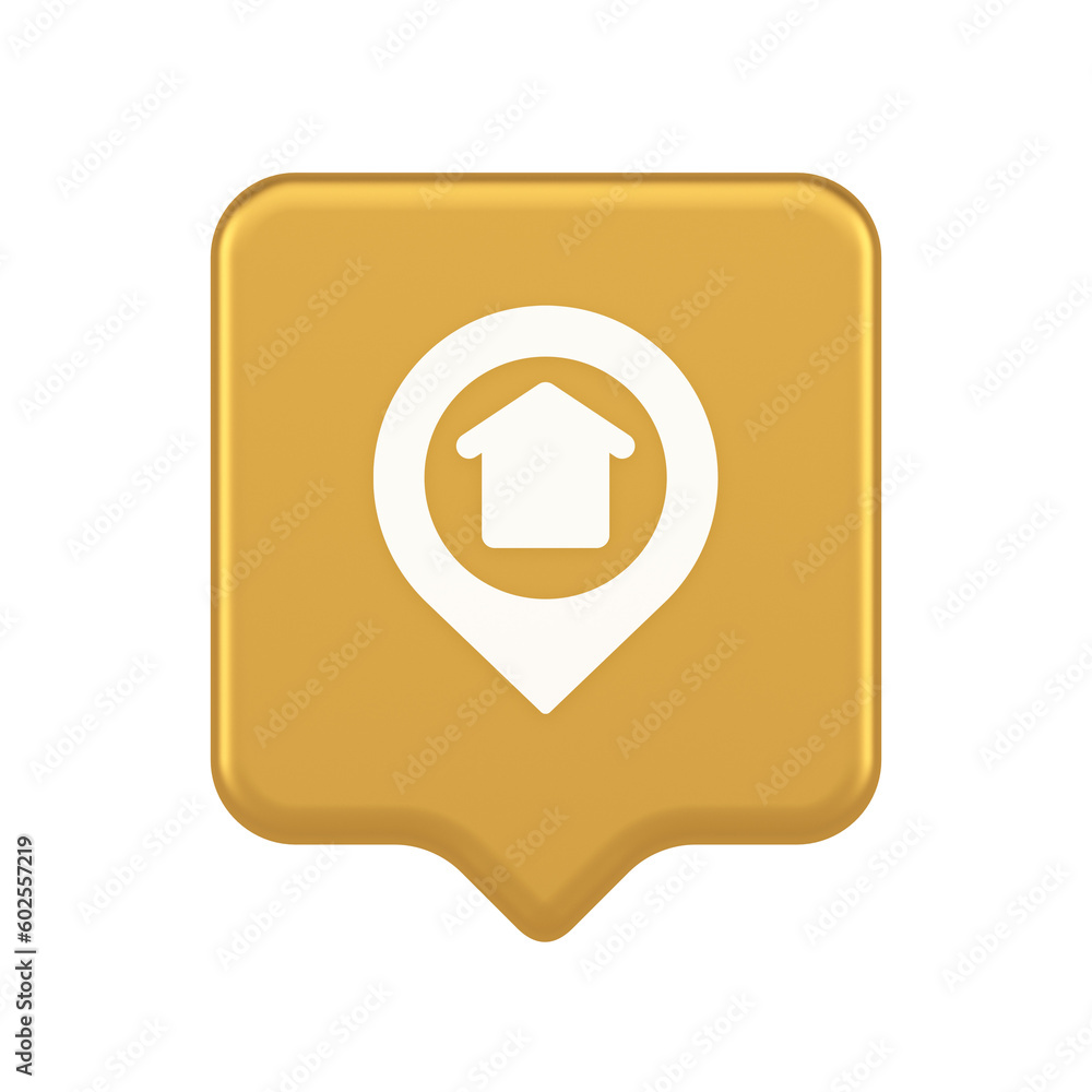 Poster urban building location find button house map pin web application 3d realistic speech bubble icon