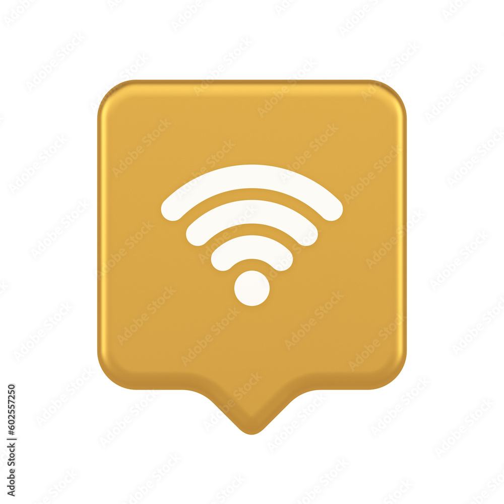 Poster wi fi internet connection button high speed wireless cyberspace digital network 3d speech bubble ico