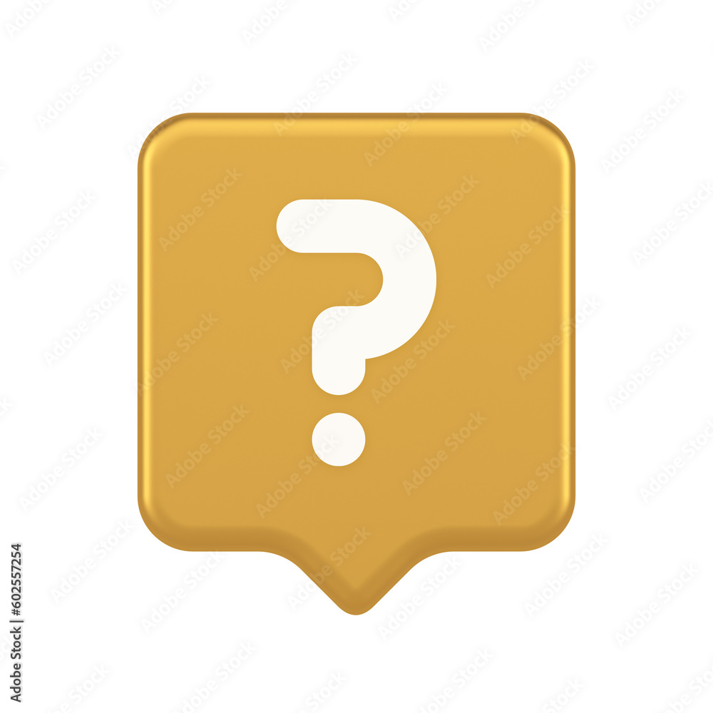 Poster question mark button advise attention answer faq point internet info support 3d speech bubble icon
