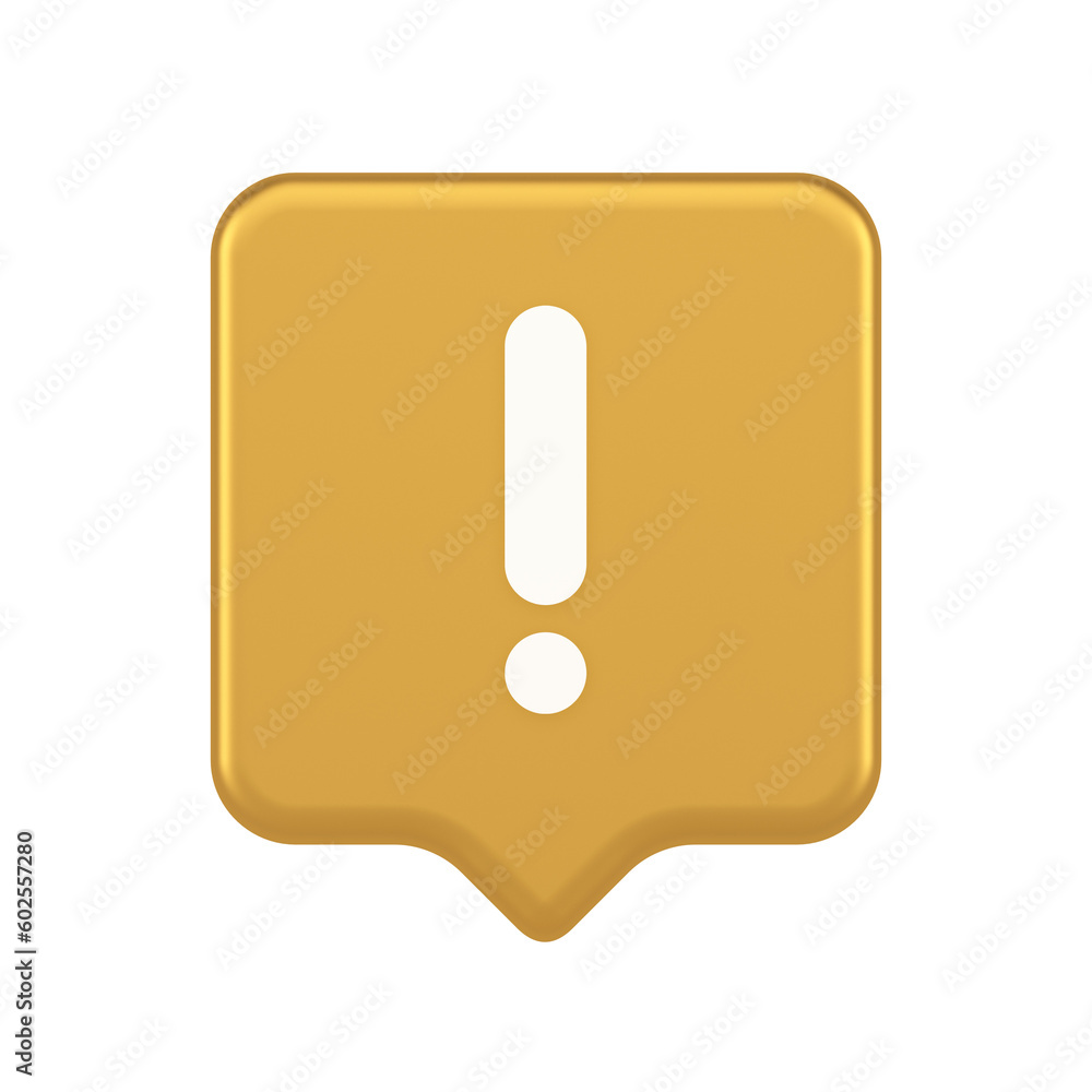 Poster exclamation mark keyboard button important attention point cyberspace communication 3d speech bubble
