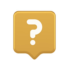 Question mark button advise attention answer FAQ point internet info support 3d speech bubble icon
