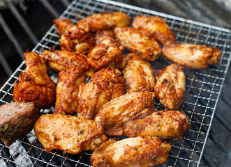 grilled wings on grill