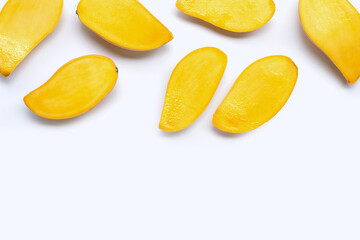 Tropical fruit, Mango on white background.