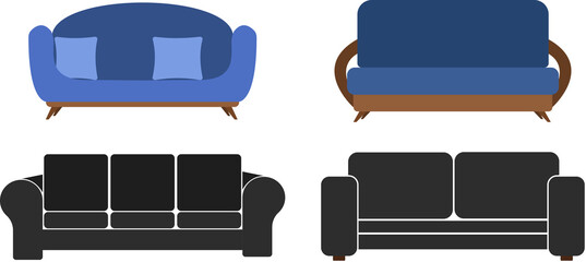 set of blue armchair