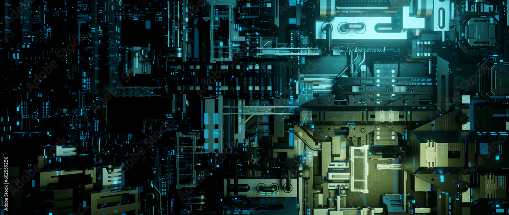 Wall mural 3d abstract high tech background.3d render