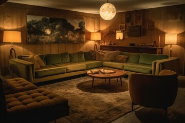 Wide Angle of a Modern, Luxurious Living Room Showcasing Boho-Scandinavian and Japandi Design.