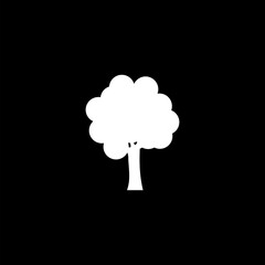 Tree icon isolated on black background