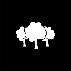 Tree icon isolated on black background