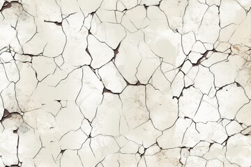 Seamless broken cracks background texture. Tileable stained peeling paint craquelure crackle pattern transparent grunge overlay. Generative AI.