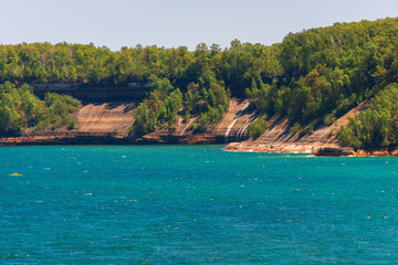 Naklejka premium The Cliffs at Pictured Rocks National Lakeshore in Michigan