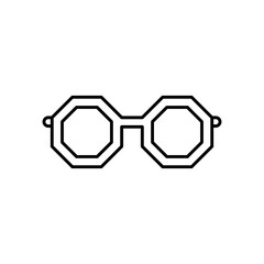 Futuristic retro eyeglasses icon. Vector illustration.