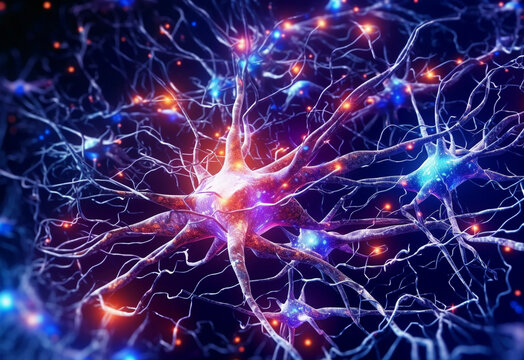 Artistic Neural Links Concept - Generative Ai