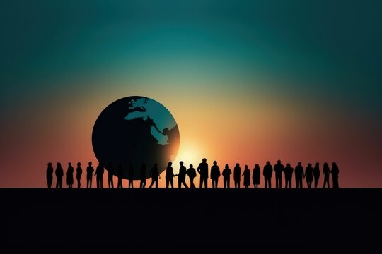 World population day. importance of understanding global population trends and their implications, Demographics, population. July 11thbHoliday. Awareness Of Global Populations Problems. Generative AI