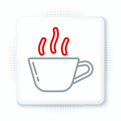 Line Coffee cup icon isolated on white background. Tea cup. Hot drink coffee. Colorful outline concept. Vector