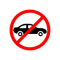 no vehicle sign. no parking sign illustration on white background..eps