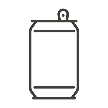 Soda can icon. Linear logo, aluminum bottle can illustration.